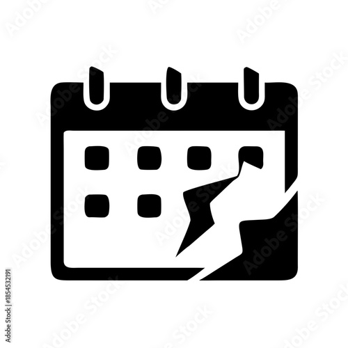 Vector Icon of a Hand Ripping a Calendar Page Representing the Start of a New Year and New Beginnings