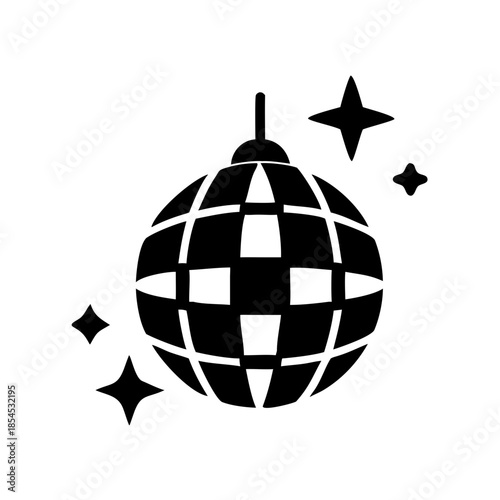 Sparkling Mirror Disco Ball Vector Illustration for Retro Party, Nightclub Events, and Dance Floor Decorations