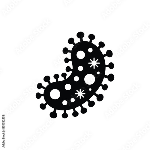 Bacteria and Virus Icon – Microorganism Germ Silhouette for Medical and Science Concept