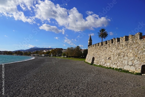 View of the sea side walls of Nafpaktos (Lepanto), in Western Greece