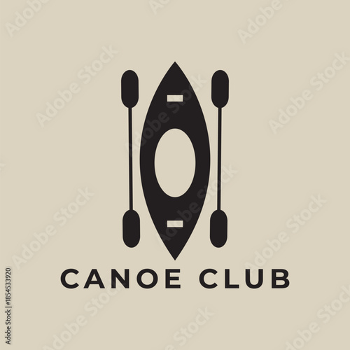 Canoe Boat Logo Design Vector icon symbol minimalist illustration