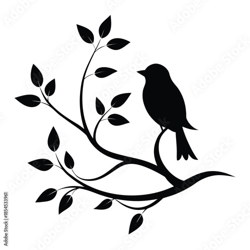 Black Silhouette of a Standing Deer Profile Isolated on White Background for Forest and Hunting Themes