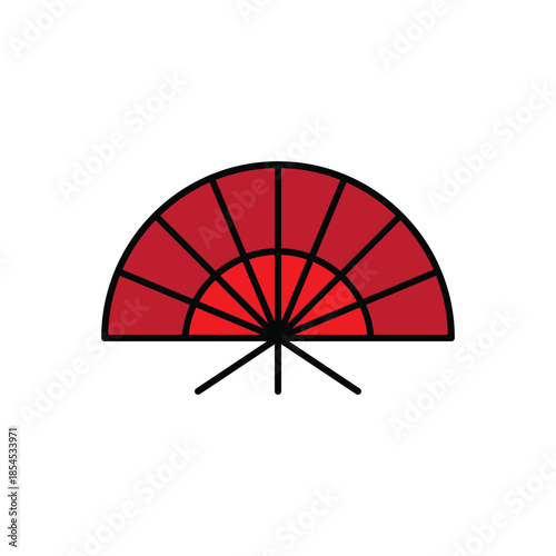 fan  Chinese New Year  logo  vector icon symbol illustration minimalist design