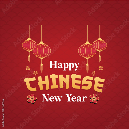 Happy Chinese New Year  logo  vector icon symbol illustration minimalist design