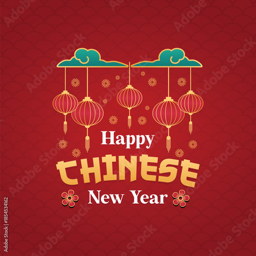 Happy Chinese New Year  logo  vector icon symbol illustration minimalist design