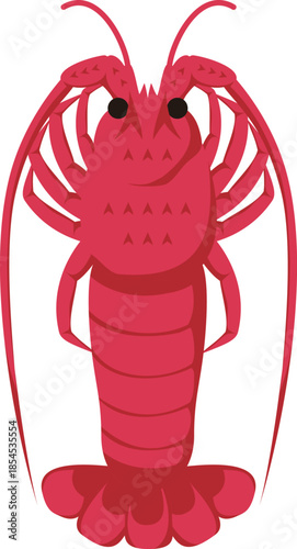 お正月の縁起物　伊勢海老の和風イラスト素材