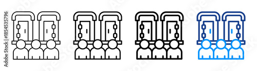 Public Toilet Icon Different Style Outline Collection Set