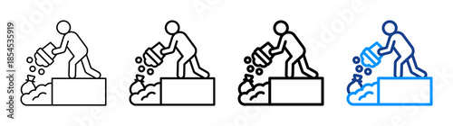 Waste Disposal Icon Different Style Outline Collection Set