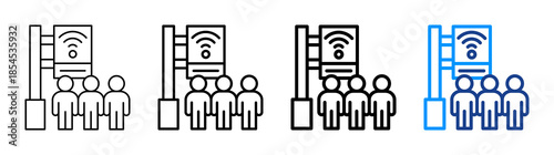 Public Wifi Icon Different Style Outline Collection Set