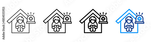 Emergency Shelter Icon Different Style Outline Collection Set