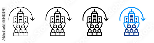 Urbanization Icon Different Style Outline Collection Set