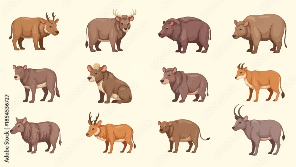 Naklejka premium Collection of Various Animal Illustrations.