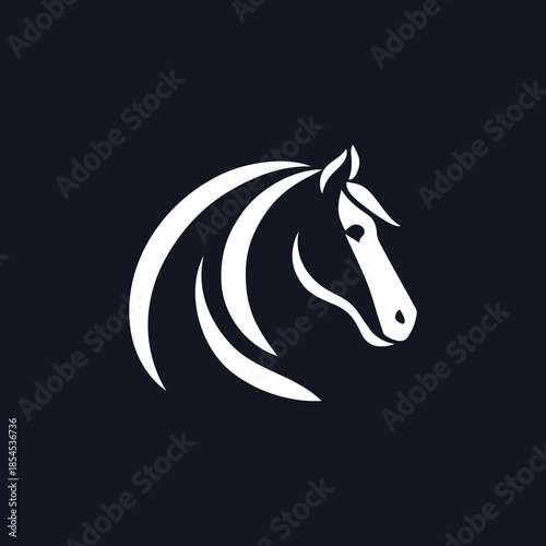 black horse head illustration