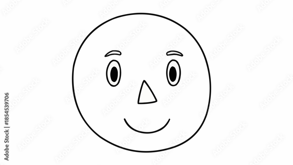 Fototapeta premium Simple Smiling Face Illustration Minimalist Design.