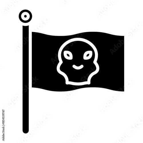 Space Pirate Flag Vector Icon