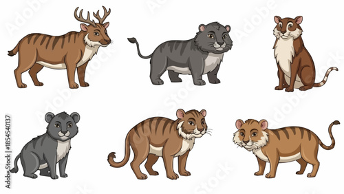 Collection of Endangered Big Cats and Animals.