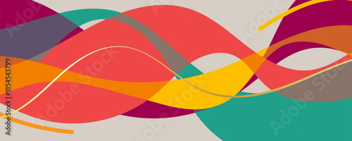 Colorful abstract background with vibrant wavy lines