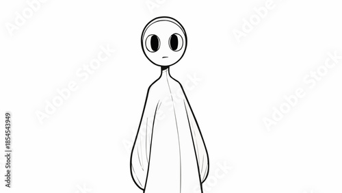 Simple Cartoon Character with Large Eyes.
