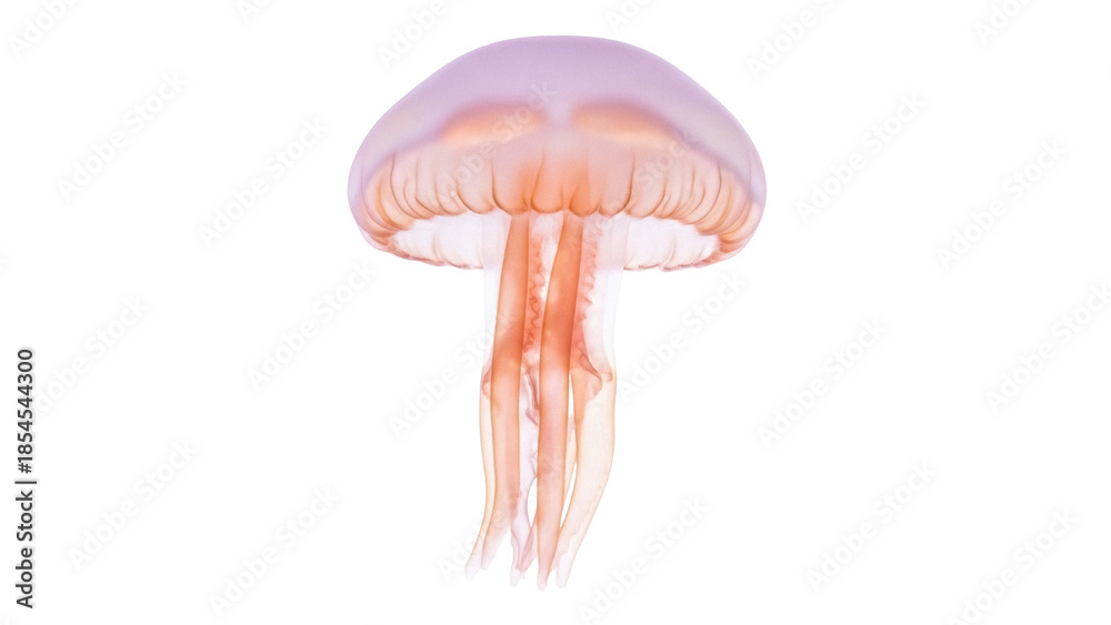 Αυτοκόλλητο Translucent jellyfish PNG isolated on transparent background, marine animal with