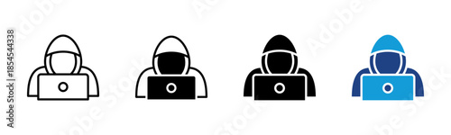 Hacker icon set multiple style collection