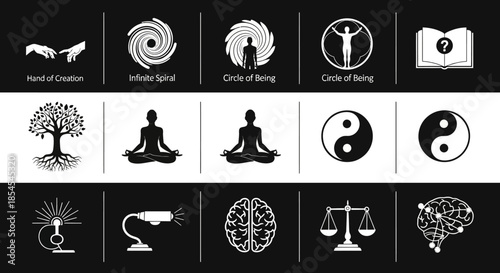 Symbols of spiritual and mental concepts.