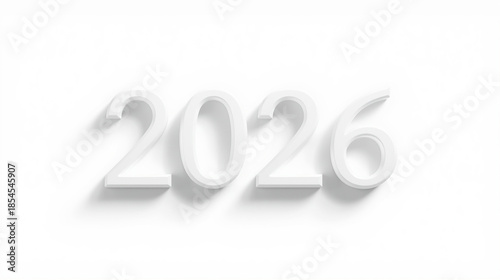White Embossed 2026 Text Effect