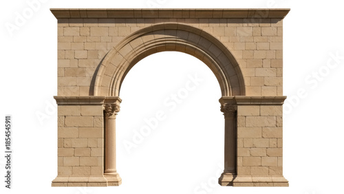 Fotografía Elegant stone archway PNG isolated on transparent background, architectural elem