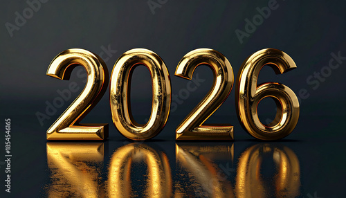 Luxury Glossy Gold 2026 Text