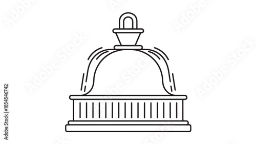 Simple line drawing of a buddhist stupa on transparent background silhouette