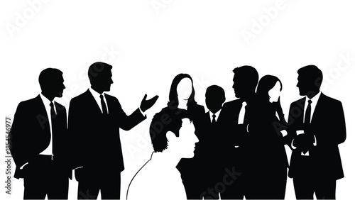 Diverse group of professionals engaged in a lively discussion, conveying collaboration and ideas.