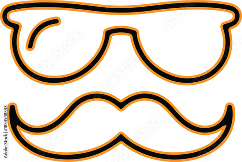 Stylish sunglasses and mustache