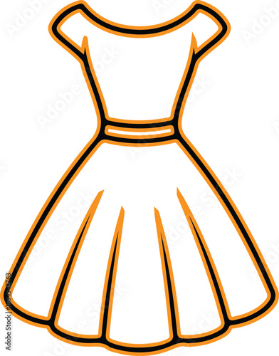 Elegant a-line dress sketch