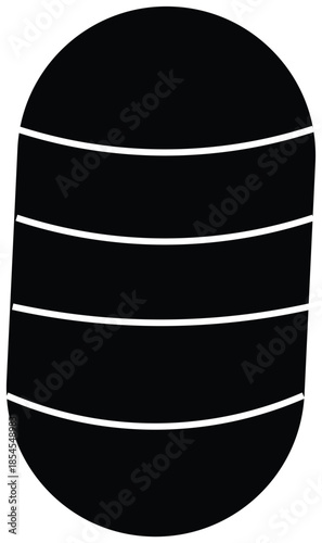 Black capsule with white lines Vector