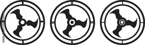 Nuclear Radiation Hazard Warning Symbol Icon Vector Set. radioactive vector icons set
