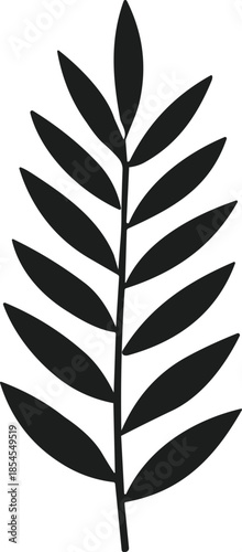 Black Leaf Vine Silhouette Vector Graphic plant