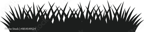 Black grass bed silhouette vector graphic with sharp pointed blades