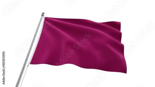 Quadro su tela Waving magenta flag isolated PNG on transparent background, single color banner