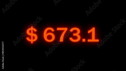 Counting dollars animated number. 0 to 3900 dollar counting animation.  Money Number Counter. 