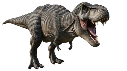Tyrannosaurus Rex PNG isolated, a large carnivorous dinosaur with powerful jaws and sharp teeth, prehistoric predator on transparent background