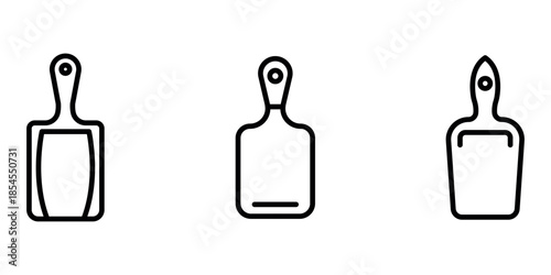 cutting-board outline or line icon design bundle.