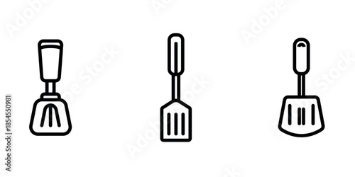 spatula outline or line icon design bundle.