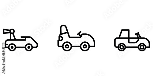 toy-car outline or line icon design bundle.