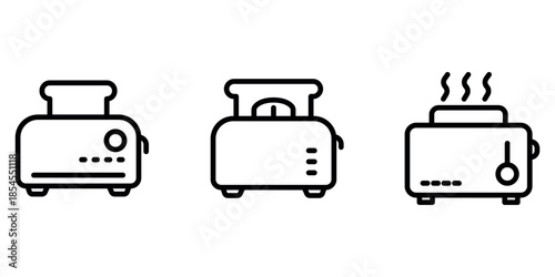 toaster outline or line icon design bundle.
