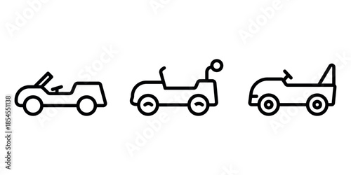 toy-car outline or line icon design bundle.