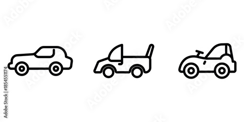 toy-car outline or line icon design bundle.