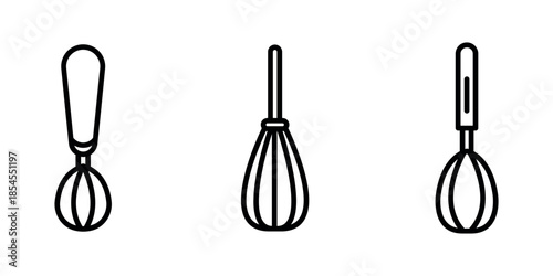 whisk outline or line icon design bundle.