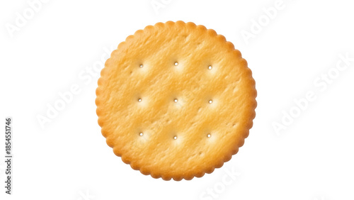 Принти на полотні Golden round cracker isolated PNG, crispy baked snack for appetizers and healthy