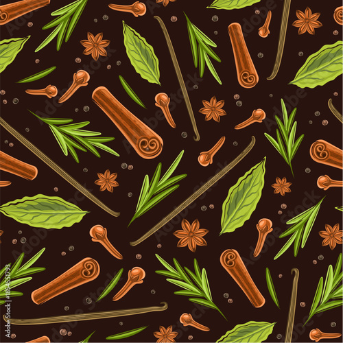 Vector Spices Seamless Pattern