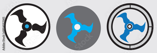 Nuclear Radiation Hazard Warning Symbol Icon Vector Set. radioactive vector icons set
