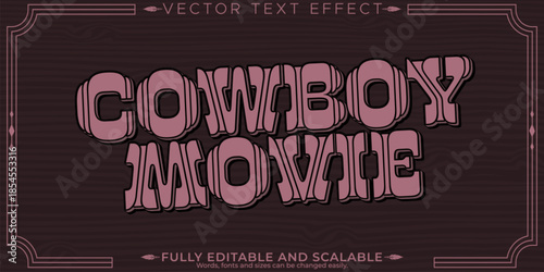 Cowboy text effect, editable western and vintage text style